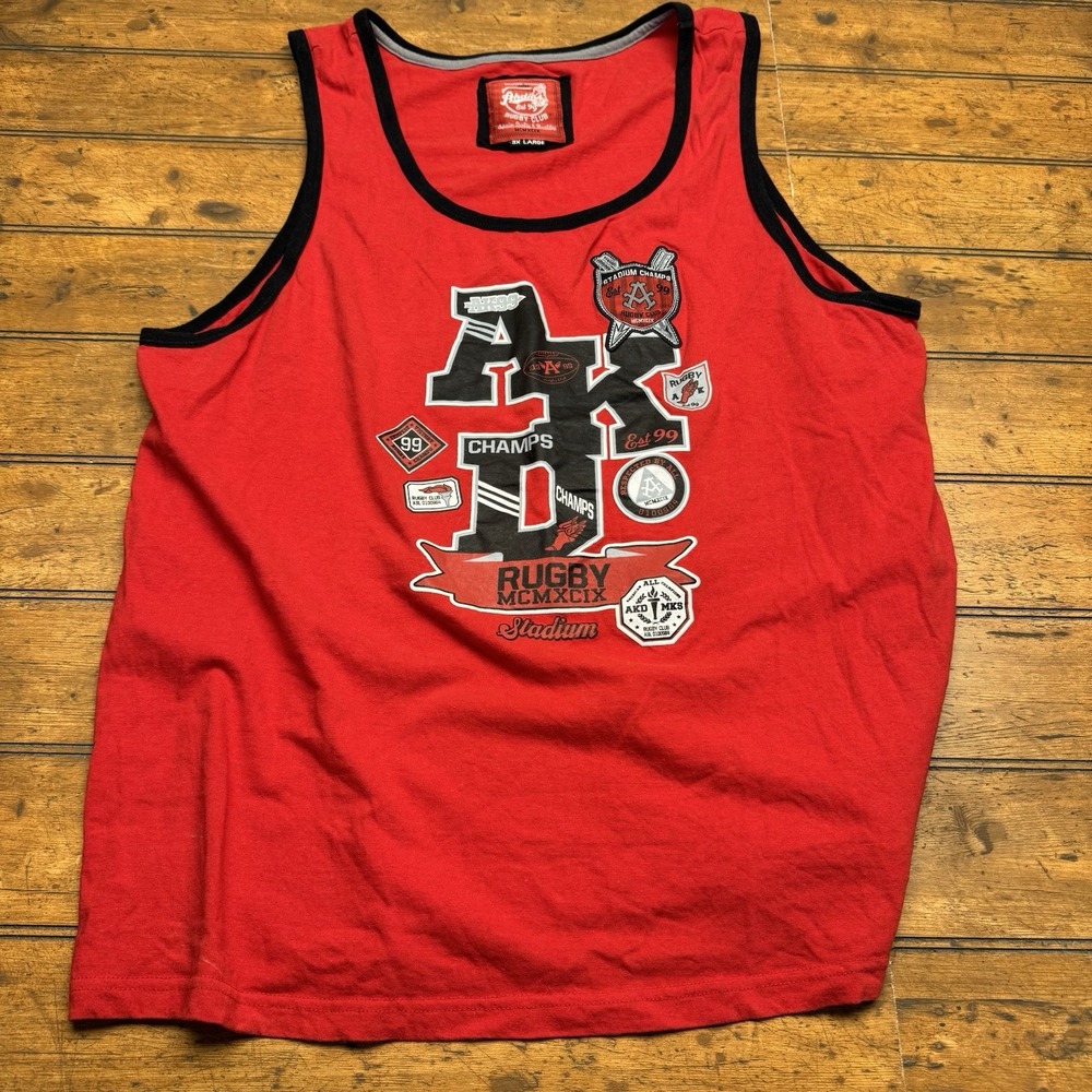 Akdmks Vintage Tank‎ Top LEGENDARY Men's 3XL RARE *STADIUM CHAMPS* Rugby Shirt